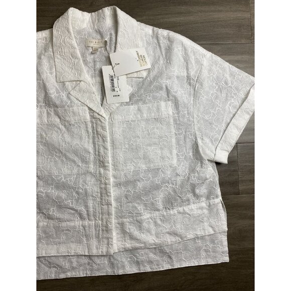 $195 TED BAKER Chancee Broidery Boxy Short sleeve Shirt blouse size 2 SOLD OUT - Picture 14 of 14